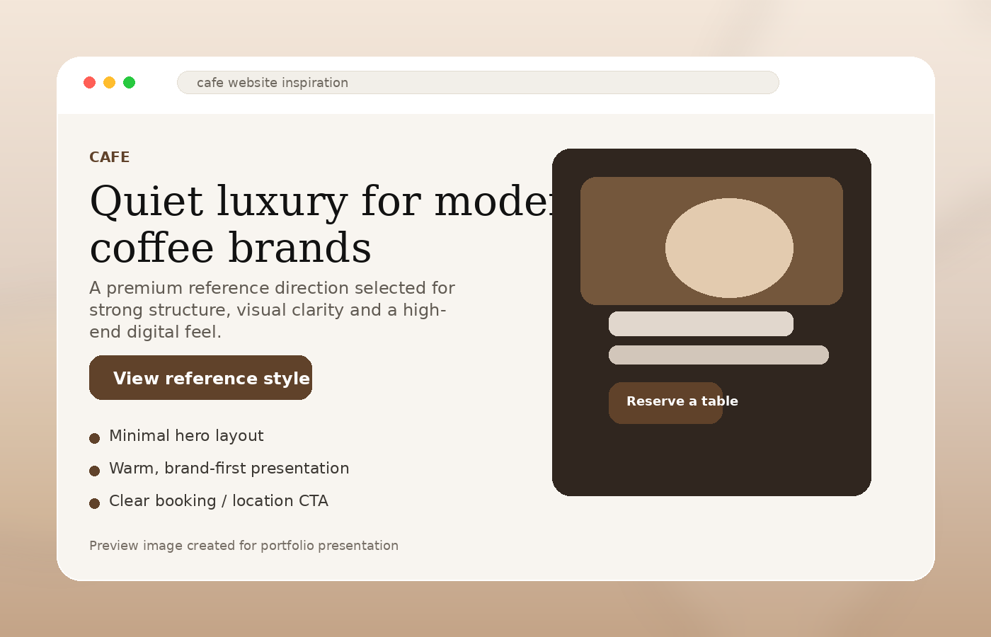 Cafe website inspiration preview